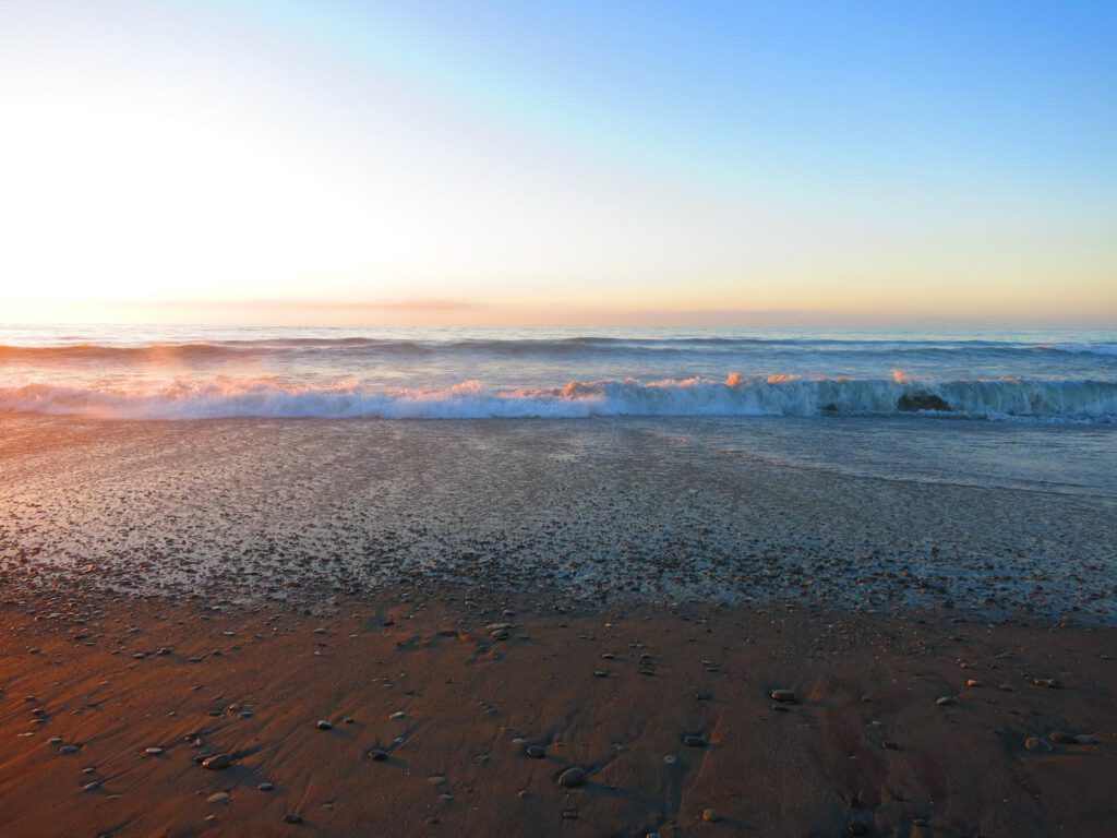 Sonnenuntergang am Strand von Hokitika