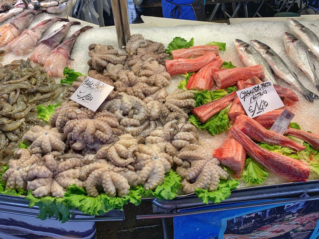 Tintenfische Fischmarkt Venedig 
